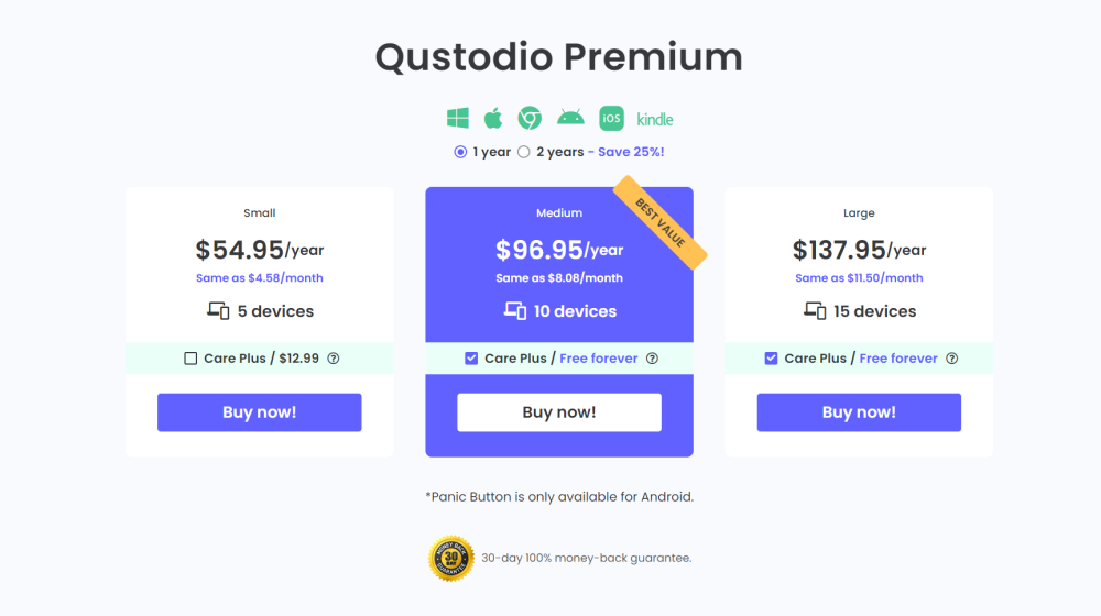 Qustodio Premium pricing